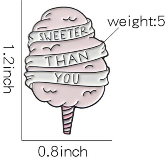 Cotton Candy Sweeter Than You Pin Brooch - Picture 1 of 3